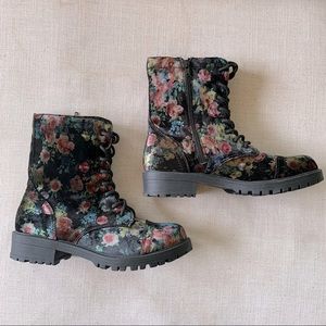 Madden Girl Velvet Floral Boots